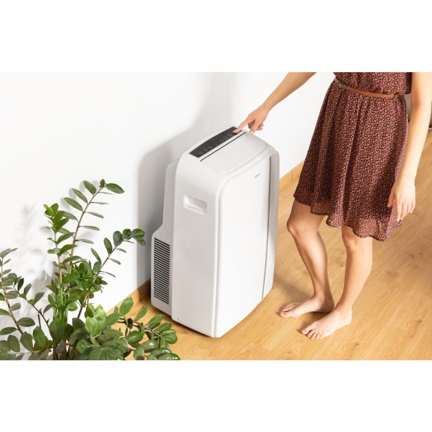 Sencor - Inteligentny mobilny klimatyzator 3w1 z kompletnym wyposażeniem 1450W/230V 12000 BTU Wi-Fi biały + zdalne sterowanie
