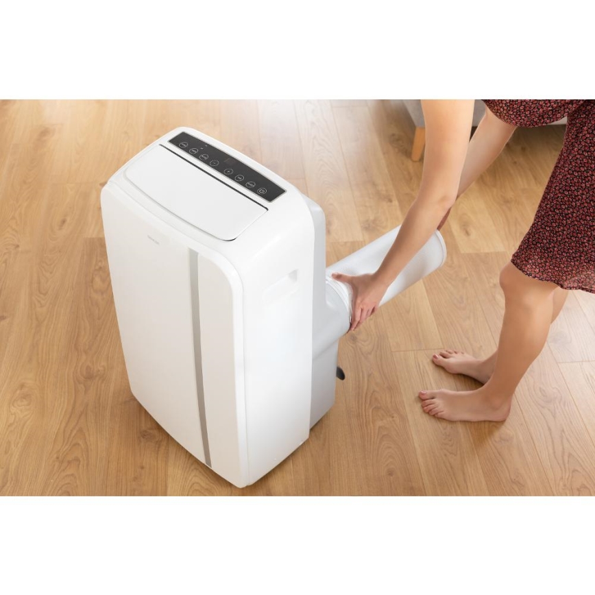Sencor - Inteligentny mobilny klimatyzator 3w1 z kompletnym wyposażeniem 1450W/230V 12000 BTU Wi-Fi biały + zdalne sterowanie