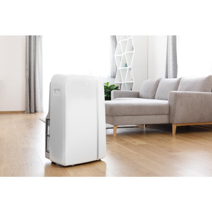 Sencor - Inteligentny mobilny klimatyzator 3w1 z kompletnym wyposażeniem 1450W/230V 12000 BTU Wi-Fi biały + zdalne sterowanie