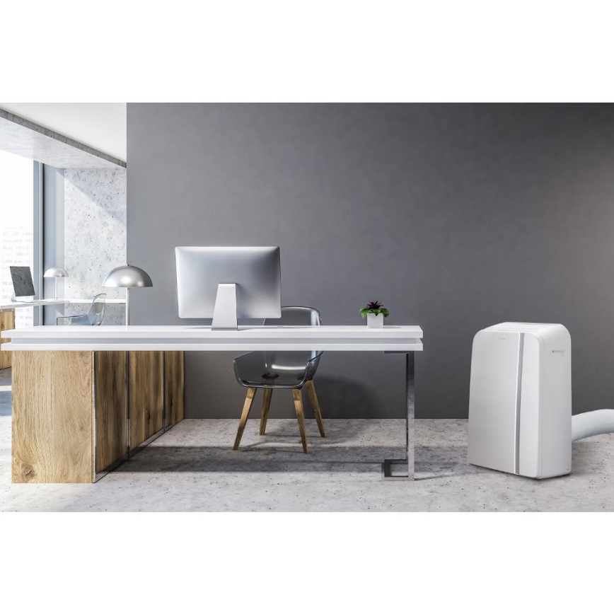 Sencor - Inteligentny mobilny klimatyzator 3w1 z kompletnym wyposażeniem 1450W/230V 12000 BTU Wi-Fi biały + zdalne sterowanie