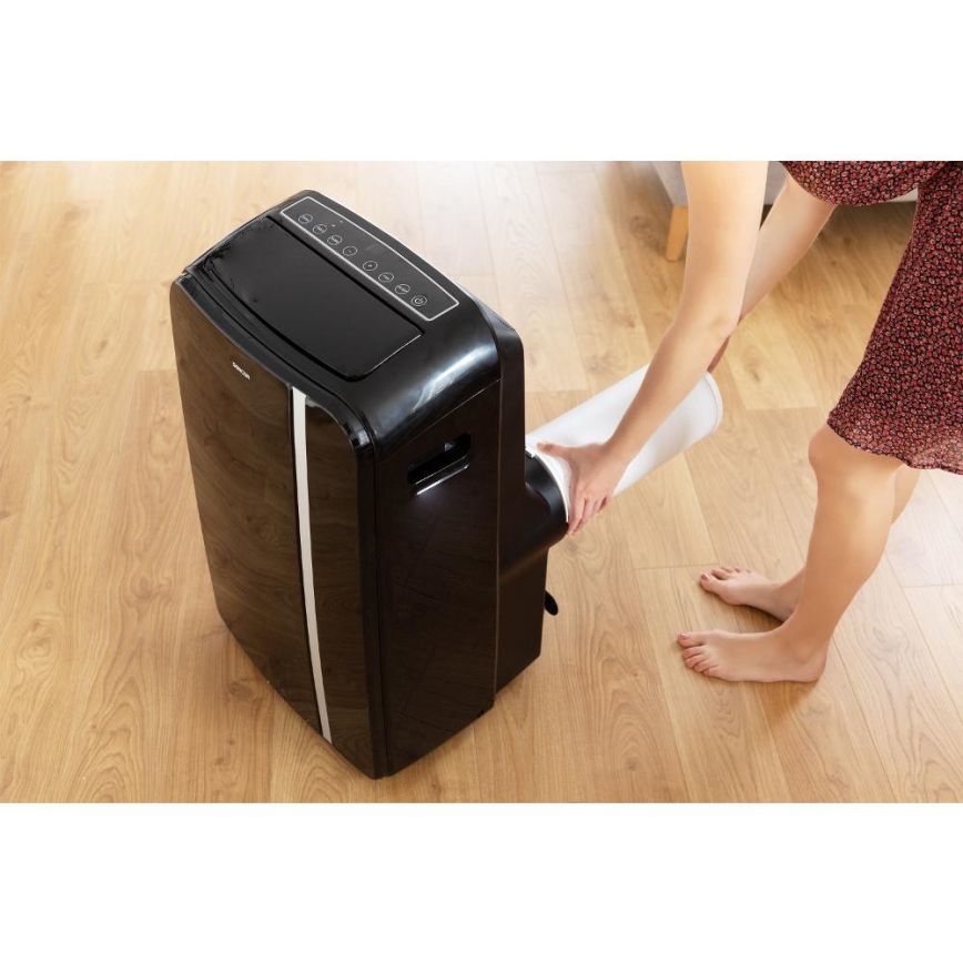 Sencor - Inteligentny mobilny klimatyzator 3w1 z kompletnym wyposażeniem 1450W/230V 12000 BTU Wi-Fi czarny + zdalne sterowanie