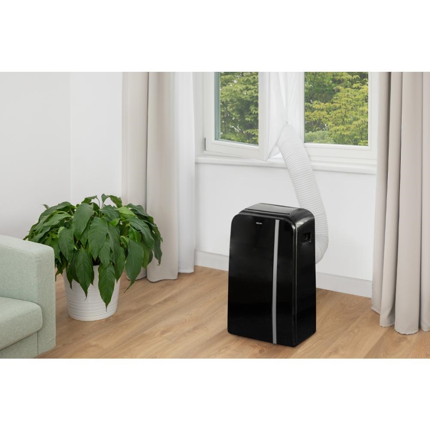 Sencor - Inteligentny mobilny klimatyzator 3w1 z kompletnym wyposażeniem 1450W/230V 12000 BTU Wi-Fi czarny + zdalne sterowanie
