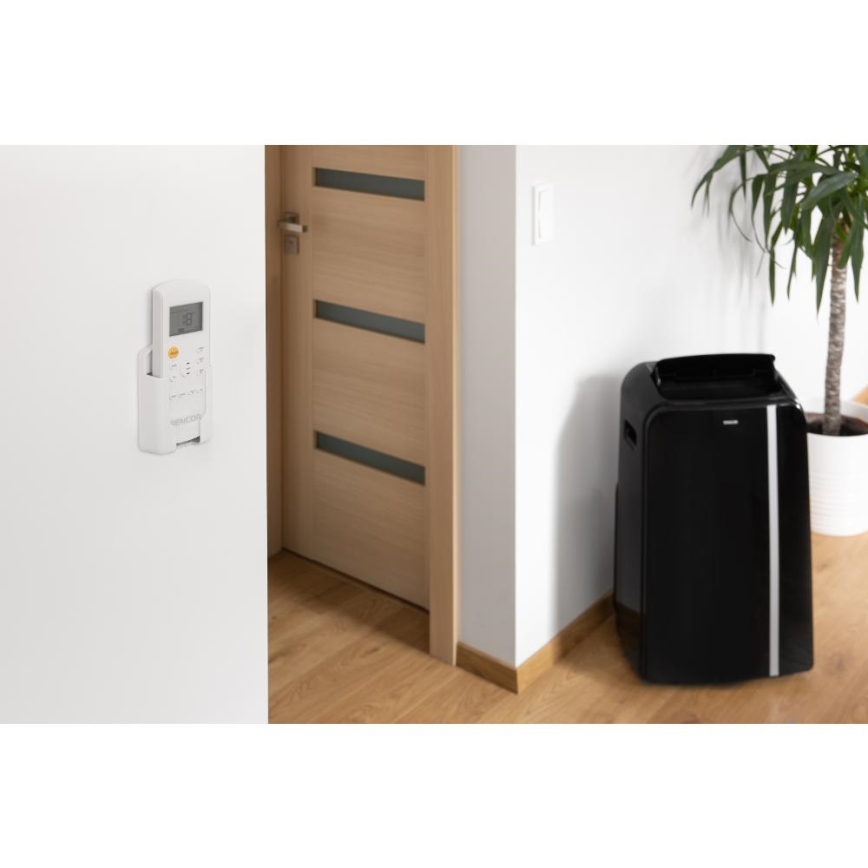 Sencor - Inteligentny mobilny klimatyzator 3w1 z kompletnym wyposażeniem 1450W/230V 12000 BTU Wi-Fi czarny + zdalne sterowanie