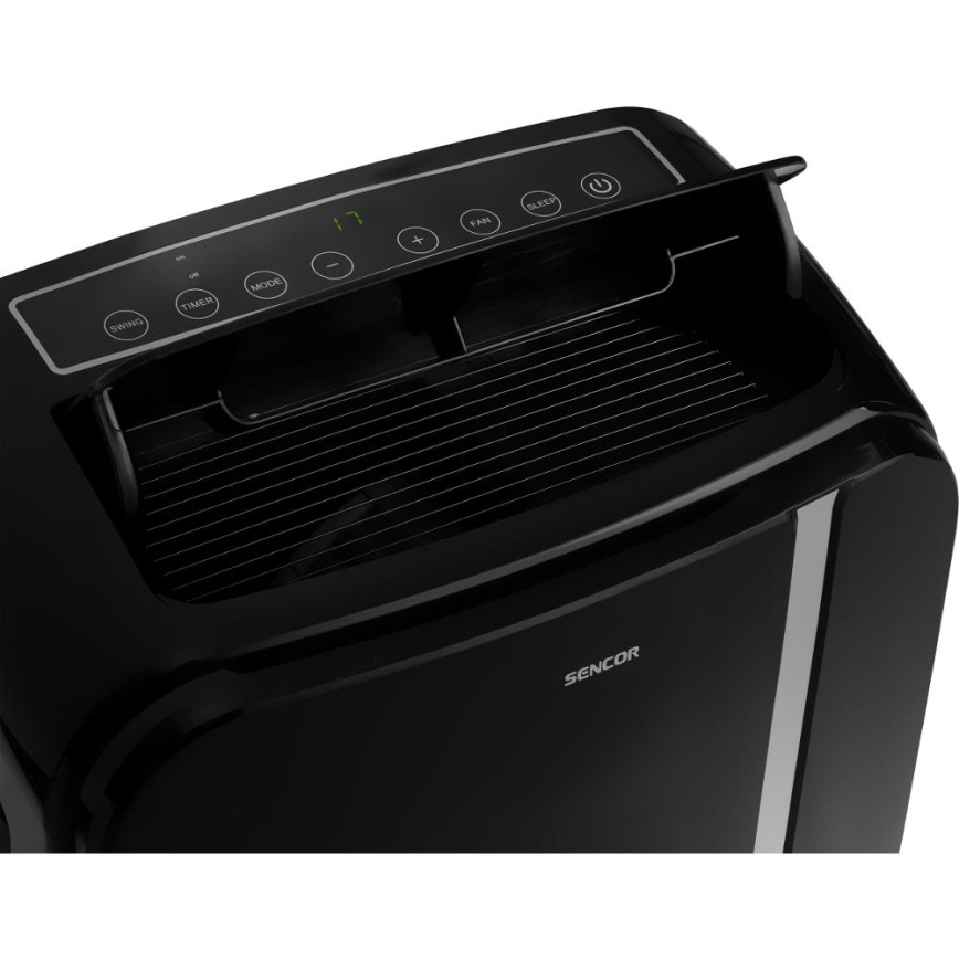 Sencor - Inteligentny mobilny klimatyzator 3w1 z kompletnym wyposażeniem 1450W/230V 12000 BTU Wi-Fi czarny + zdalne sterowanie