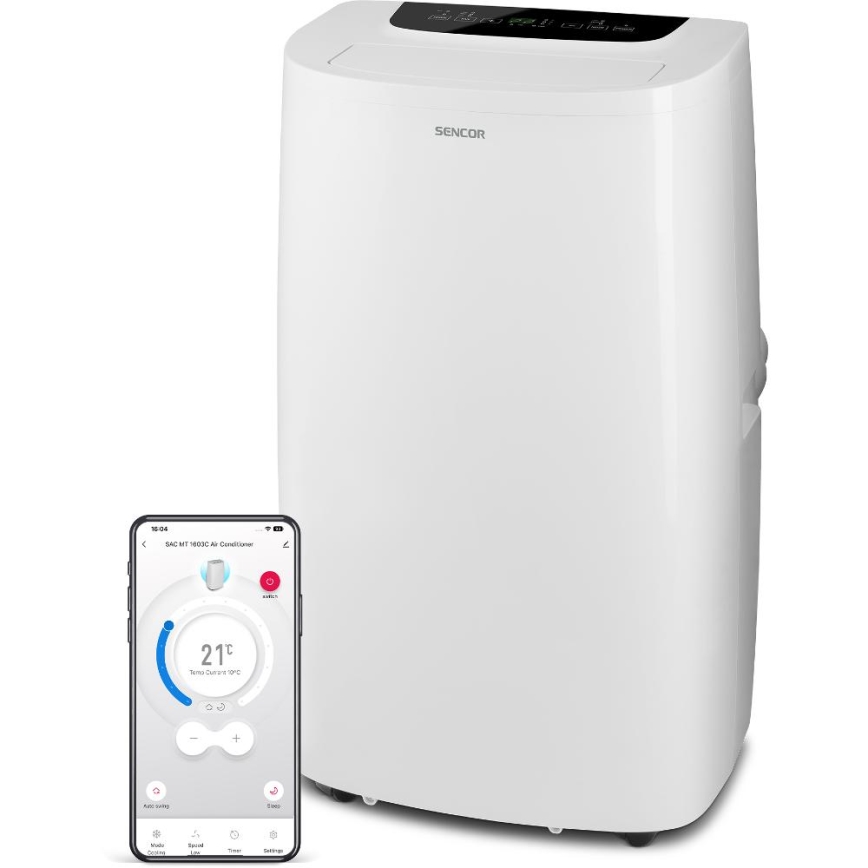 Sencor - Inteligentny mobilny klimatyzator 3w1 z kompletnym wyposażeniem 1700W/230V 16000 BTU Wi-Fi + zdalne sterowanie
