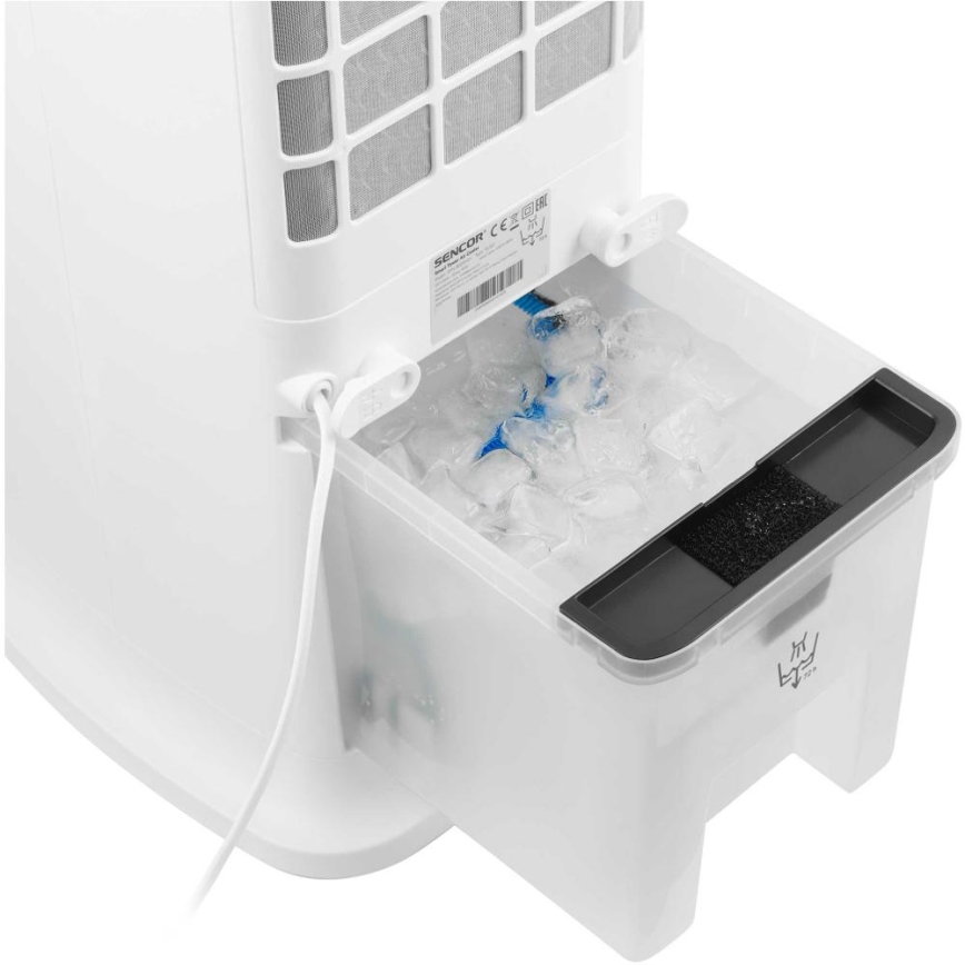 Sencor - Inteligentny mobilny klimatyzer 60W/230V Wi-Fi biały + zdalne sterowanie