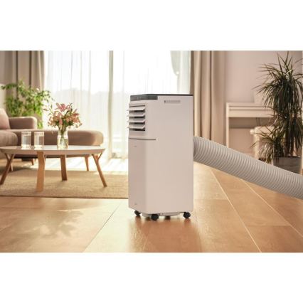Sencor - Inteligentna przenośna klimatyzacja 3 w 1 wraz z kompletnym zestawem akcesoriów 1020W/230V 10000 BTU Wi-Fi biała + pilot zdalnego sterowania
