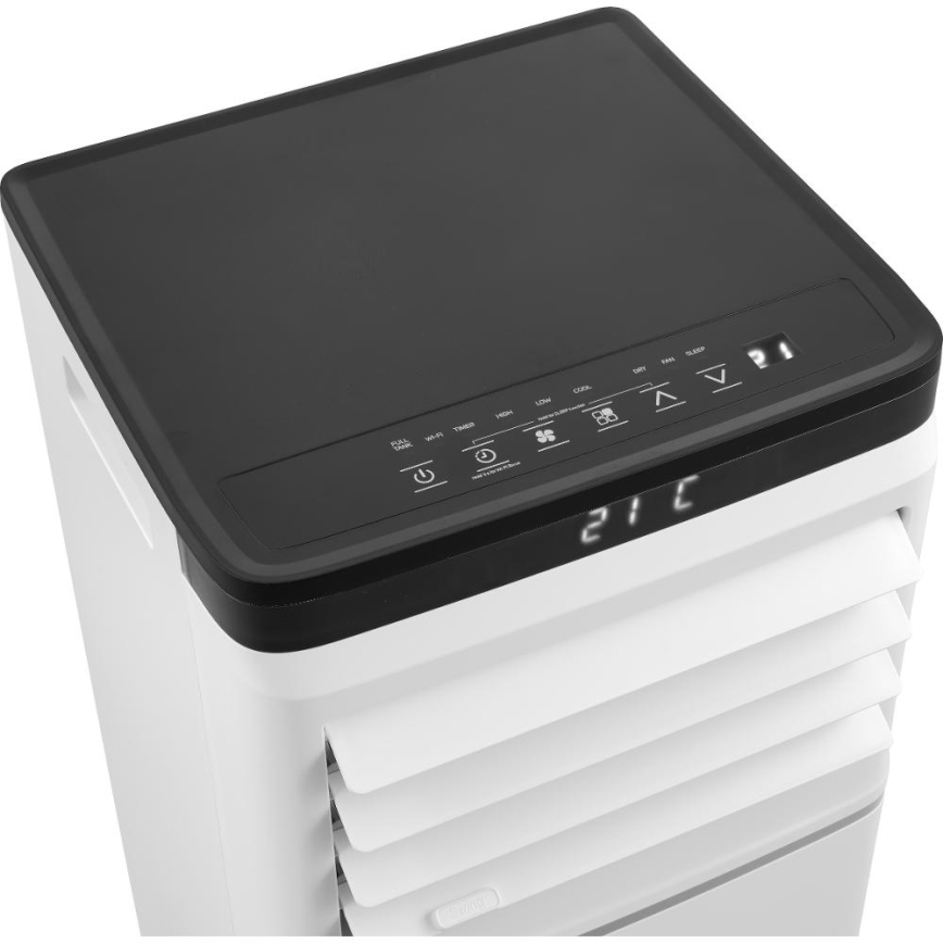 Sencor - Inteligentna przenośna klimatyzacja 3 w 1 wraz z kompletnym zestawem akcesoriów 1020W/230V 10000 BTU Wi-Fi biała + pilot zdalnego sterowania
