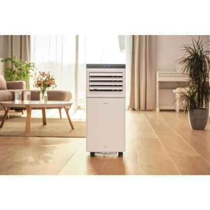 Sencor - Inteligentny przenośny klimatyzator 3 w 1 wraz z kompletnym wyposażeniem 815W/230V 8000 BTU Wi-Fi biały + pilot zdalnego sterowania