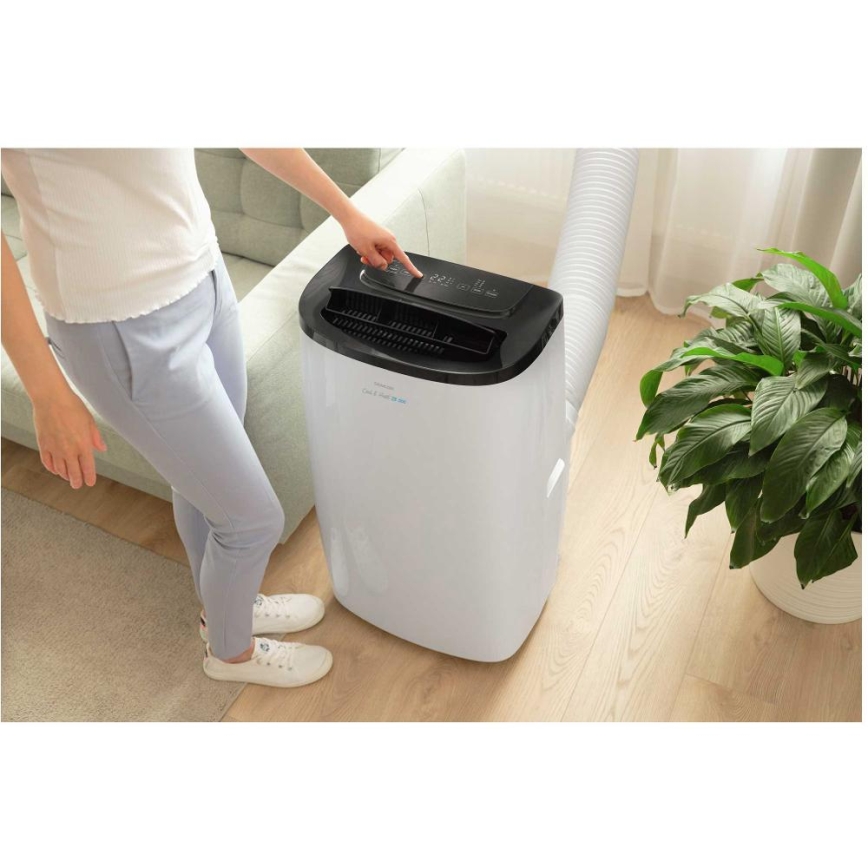 Sencor - Inteligentny przenośny klimatyzator 4 w 1 z pełnym zestawem akcesoriów 1750W/230V 18000 BTU Wi-Fi biały + pilot zdalnego sterowania