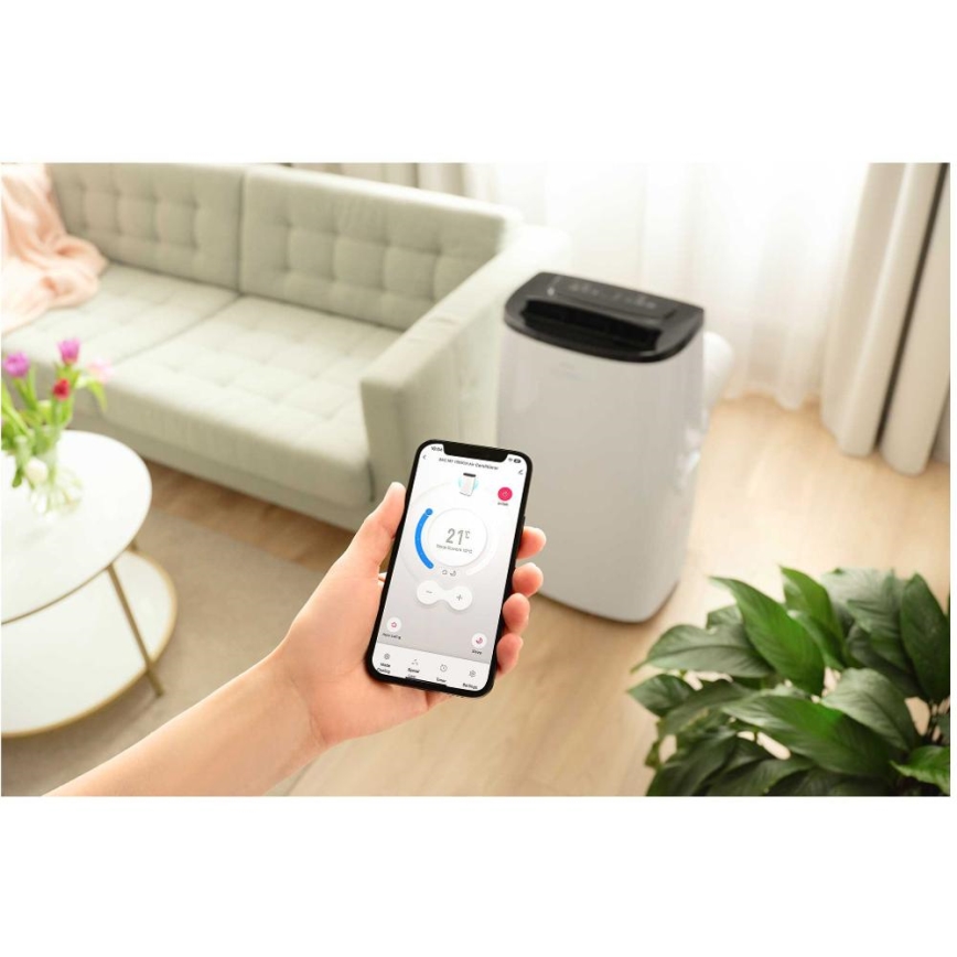 Sencor - Inteligentny przenośny klimatyzator 4 w 1 z pełnym zestawem akcesoriów 1750W/230V 18000 BTU Wi-Fi biały + pilot zdalnego sterowania