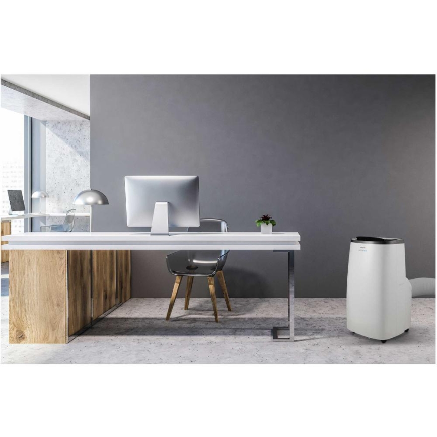 Sencor - Inteligentny przenośny klimatyzator 4 w 1 z pełnym zestawem akcesoriów 1750W/230V 18000 BTU Wi-Fi biały + pilot zdalnego sterowania