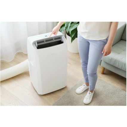 Sencor - Inteligentny klimatyzator przenośny 5 w 1 z kompletnym zestawem akcesoriów 733W/230V 9000 BTU Wi-Fi biały + pilot zdalnego sterowania