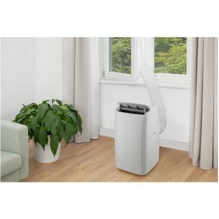 Sencor - Inteligentny klimatyzator przenośny 5 w 1 z kompletnym zestawem akcesoriów 733W/230V 9000 BTU Wi-Fi biały + pilot zdalnego sterowania