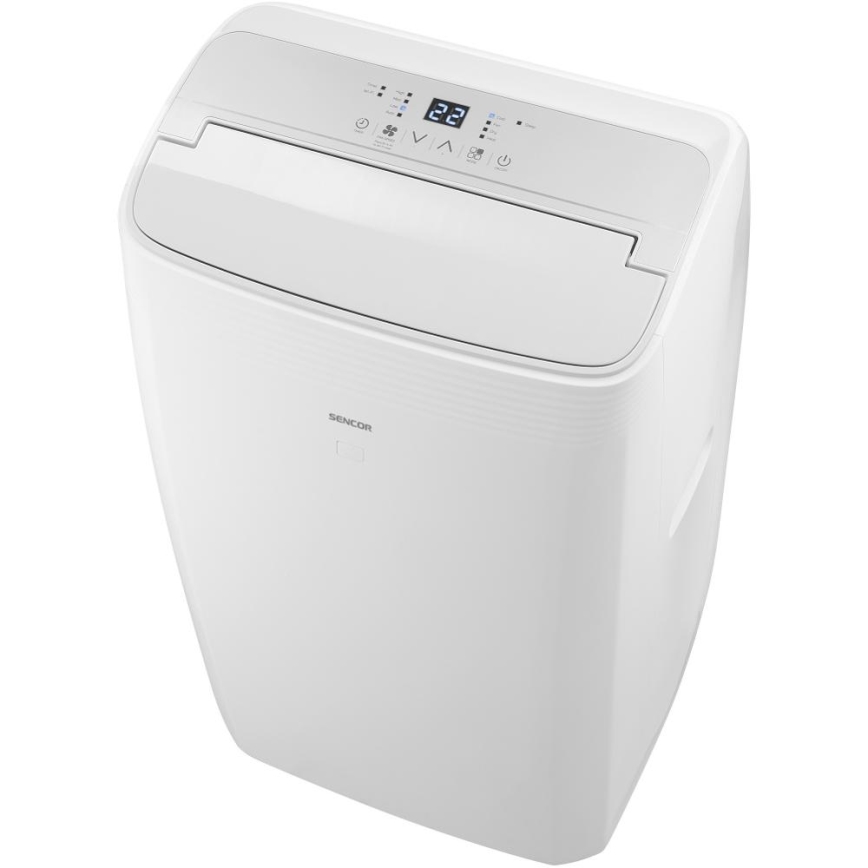 Sencor - Inteligentny klimatyzator przenośny 5 w 1 z kompletnym zestawem akcesoriów 733W/230V 9000 BTU Wi-Fi biały + pilot zdalnego sterowania