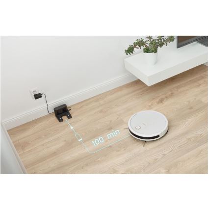 Sencor - Inteligentny robot sprzątający z funkcją mopowania 2w1 28W/2600 mAh Wi-Fi biały + pilot zdalnego sterowania