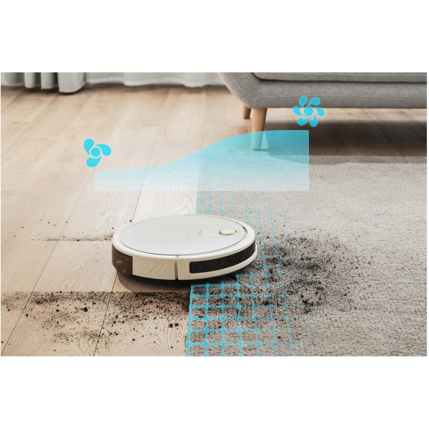 Sencor - Inteligentny robot sprzątający z funkcją mopowania 2w1 28W/2600 mAh Wi-Fi biały + pilot zdalnego sterowania