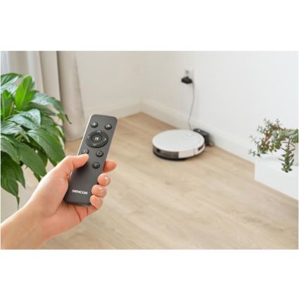 Sencor - Inteligentny robot sprzątający z funkcją mopowania 2w1 28W/2600 mAh Wi-Fi biały + pilot zdalnego sterowania