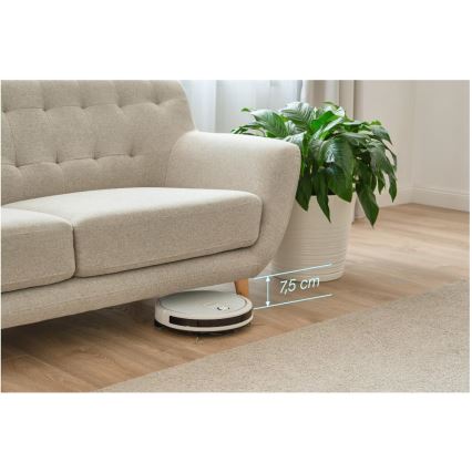 Sencor - Inteligentny robot sprzątający z funkcją mopowania 2w1 28W/2600 mAh Wi-Fi biały + pilot zdalnego sterowania