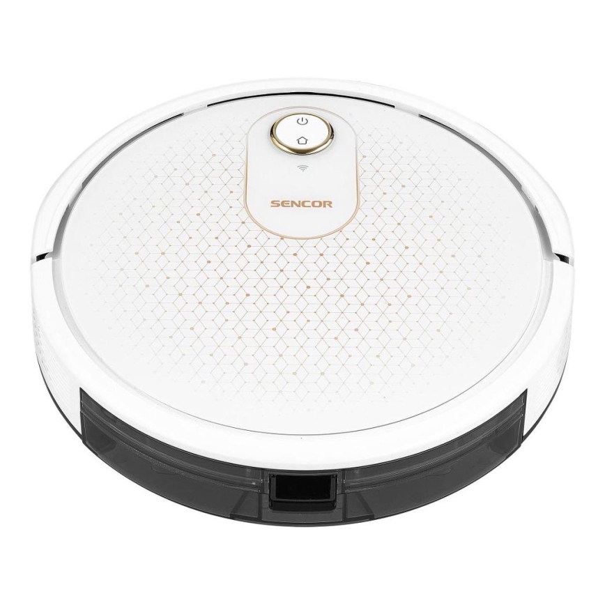 Sencor - Inteligentny robot sprzątający z funkcją mopowania 2w1 28W/2600 mAh Wi-Fi biały + pilot zdalnego sterowania