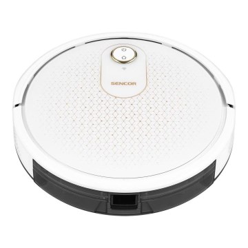 Sencor - Inteligentny robot sprzątający z mopem 2w1 28W/2600 mAh Wi-Fi biały + zdalne sterowanie