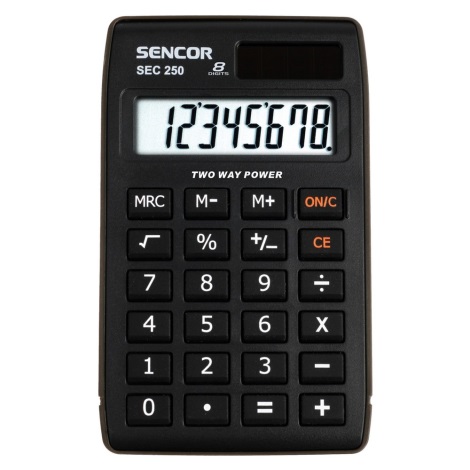 Sencor - Kalkulator kieszonkowy 1xLR1130 czarny