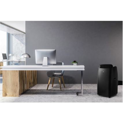 Sencor - Inteligentna przenośna klimatyzacja 4w1 z pełnym zestawem akcesoriów 900W/230V 9000 BTU Wi-Fi czarna + pilot zdalnego sterowania