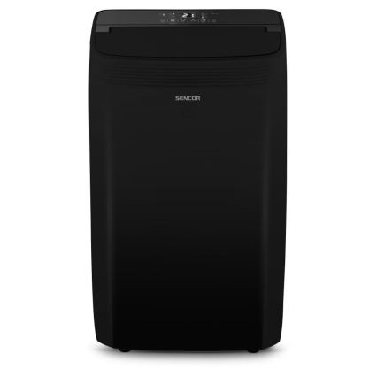 Sencor - Inteligentna przenośna klimatyzacja 4w1 z pełnym zestawem akcesoriów 900W/230V 9000 BTU Wi-Fi czarna + pilot zdalnego sterowania
