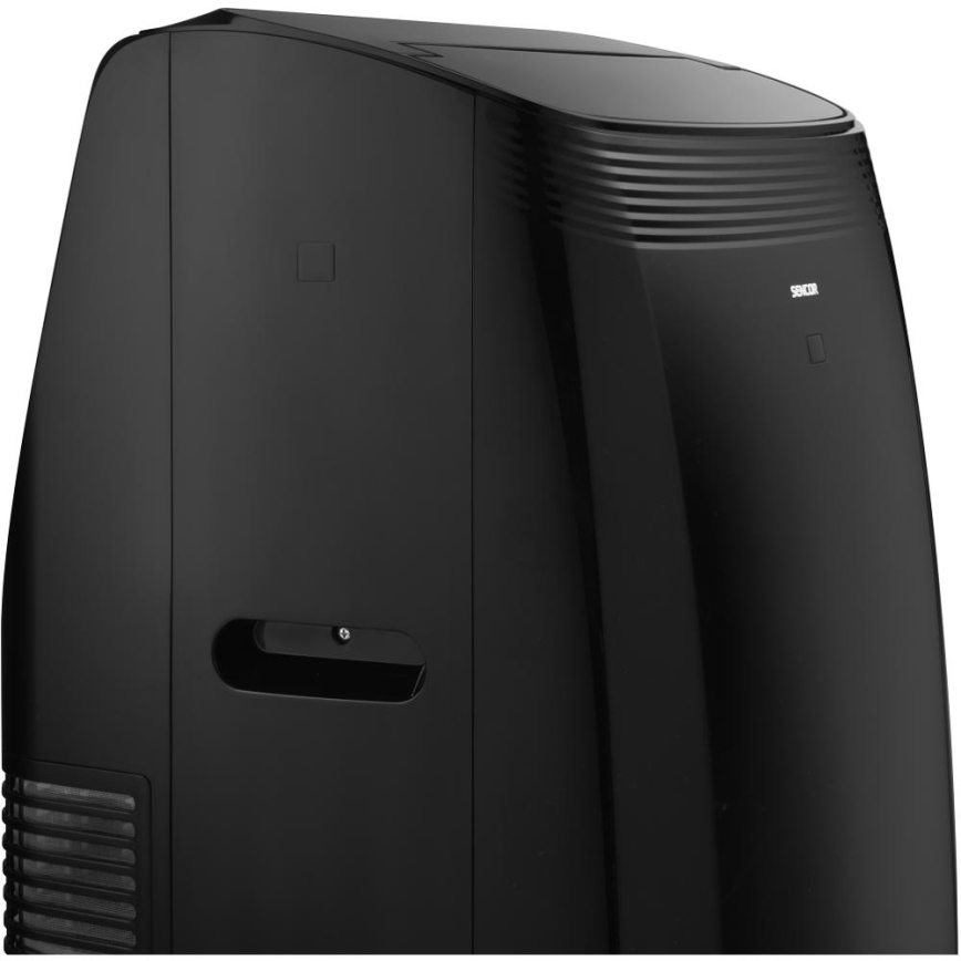 Sencor - Inteligentna przenośna klimatyzacja 4w1 z pełnym zestawem akcesoriów 900W/230V 9000 BTU Wi-Fi czarna + pilot zdalnego sterowania