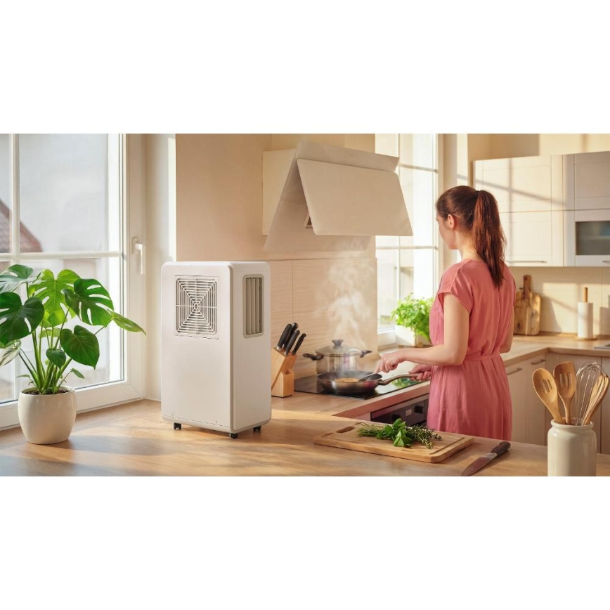 Sencor - Klimatyzator przenośny 4 w 1 200 W/230 V 1800 BTU biały + pilot