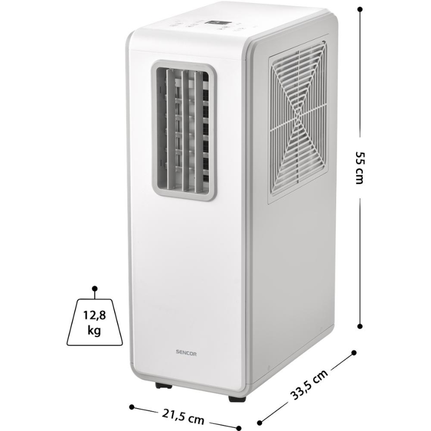 Sencor - Klimatyzator przenośny 4 w 1 200 W/230 V 1800 BTU biały + pilot