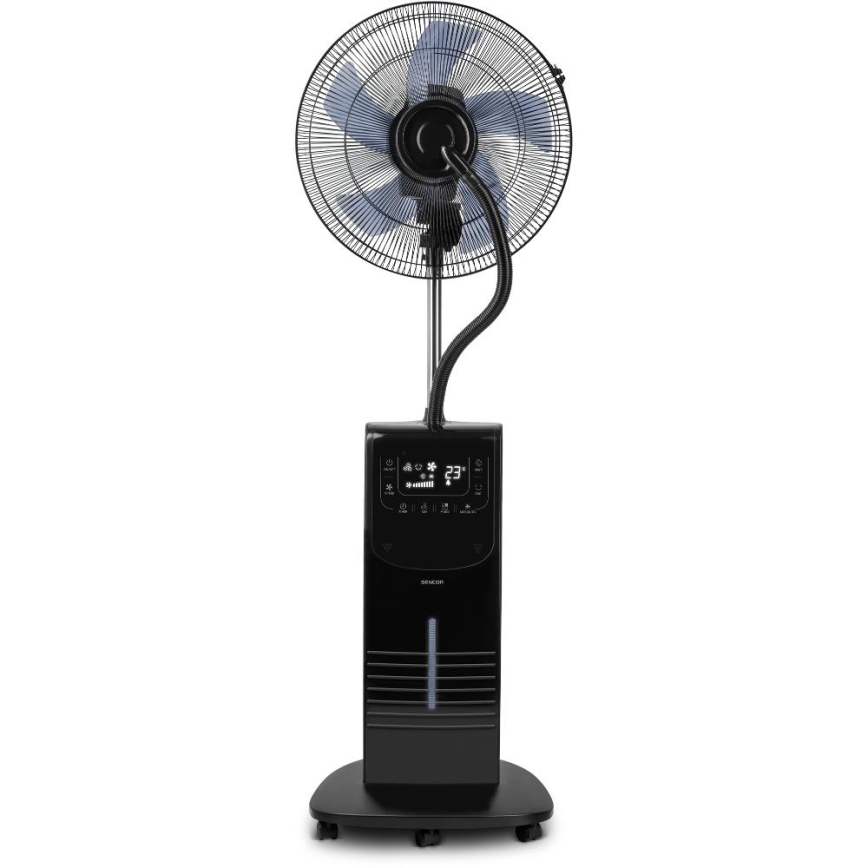 Sencor - Klimatyzer ze spryskiwaczem wodnym 90W/230V czarny + pilot zdalnego sterowania