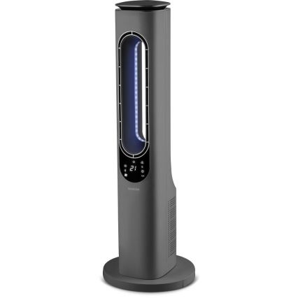 Sencor - Kolumnowy wentylator bezłopatkowy z ceramiczną grzałką 1200/2000 W/230 V antracyt + pilot
