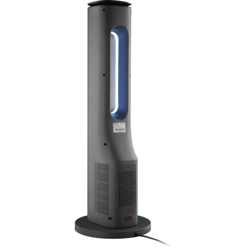 Sencor - Kolumnowy wentylator bezłopatkowy z ceramiczną grzałką 1200/2000 W/230 V antracyt + pilot