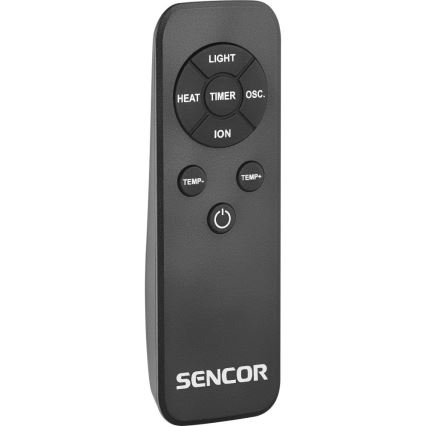 Sencor - Kolumnowy wentylator bezłopatkowy z ceramiczną grzałką 1200/2000 W/230 V antracyt + pilot
