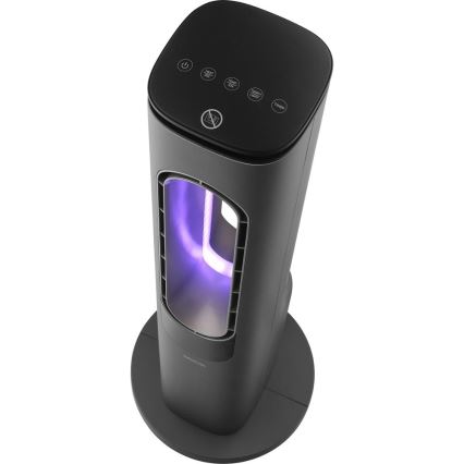 Sencor - Kolumnowy bezłopatkowy termowentylator ceramiczny 1200/2000 W/230 V antracyt + pilot zdalnego sterowania