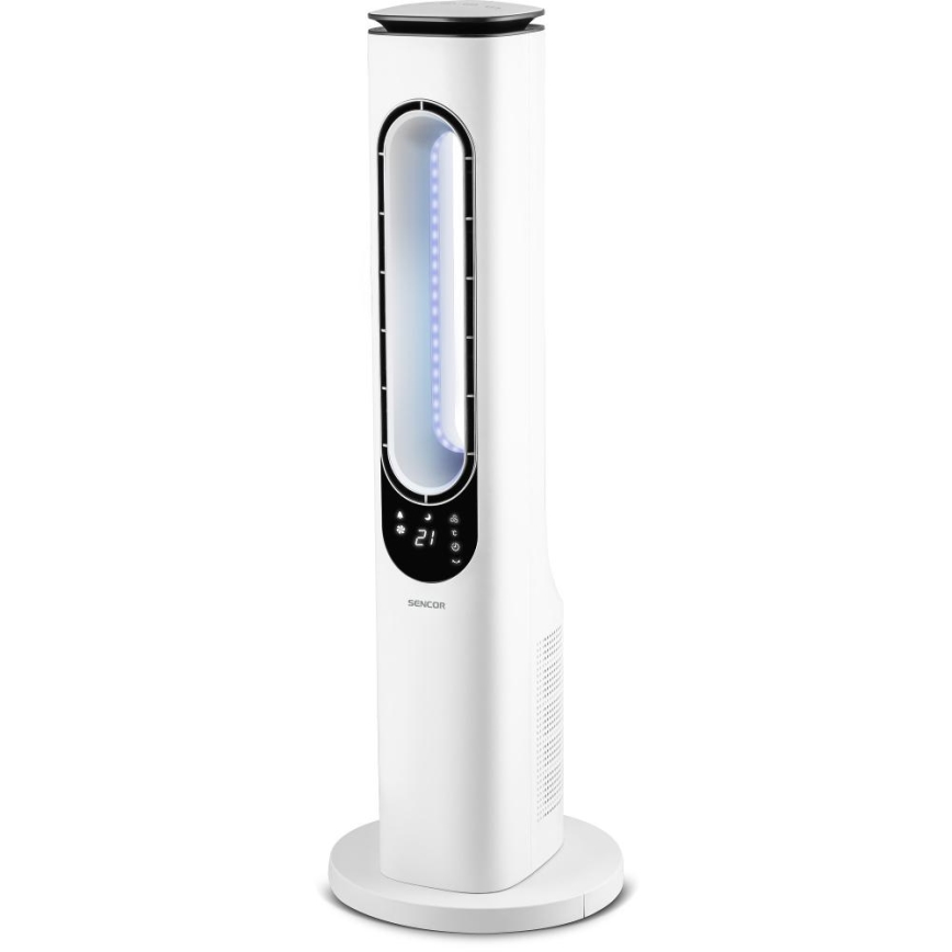Sencor - Kolumnowy wentylator bezłopatkowy 50W/230V biały + zdalne sterowanie