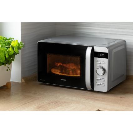 Sencor - Kuchenka mikrofalowa 800 W/230 V, 17 l, srebrna