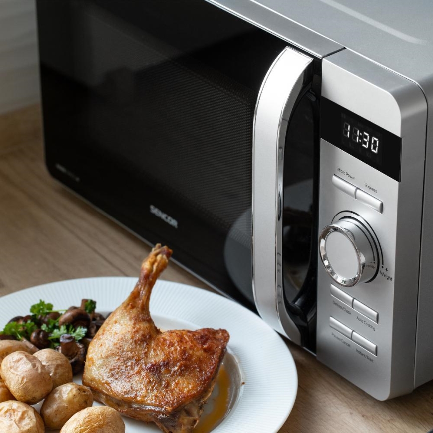 Sencor - Kuchenka mikrofalowa 800 W/230 V, 17 l, srebrna