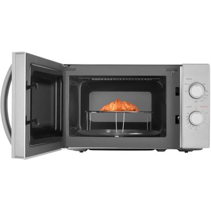 Sencor - Kuchenka mikrofalowa z funkcją grilla 700W/1000W/230V 20 l matowy chrom