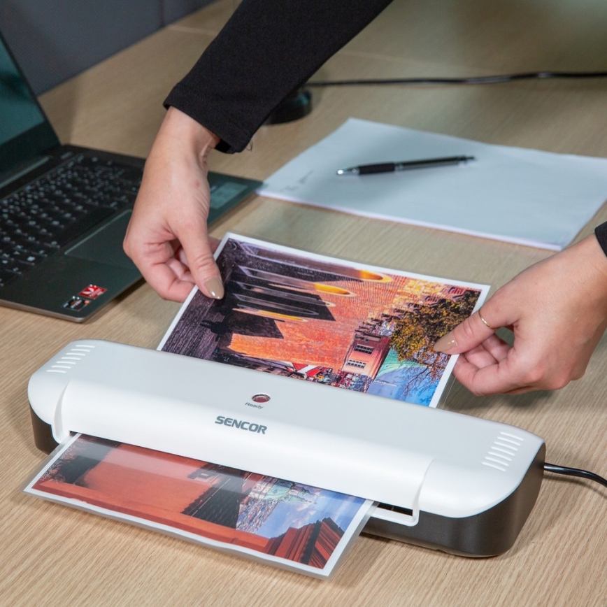 Sencor - Laminator A4 230V biały/czarny