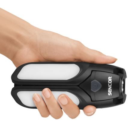 Sencor - ładowalna latarka kempingowa LED z panelem solarnym, 3W/1600 mAh, IPX4