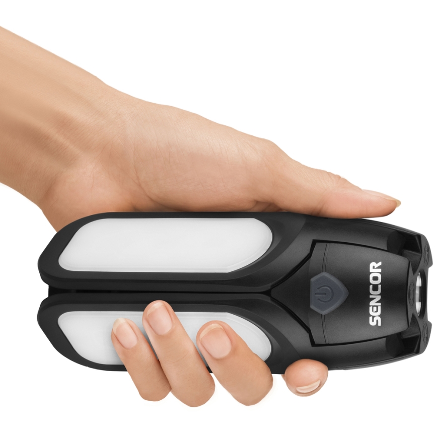 Sencor - ładowalna latarka kempingowa LED z panelem solarnym, 3W/1600 mAh, IPX4