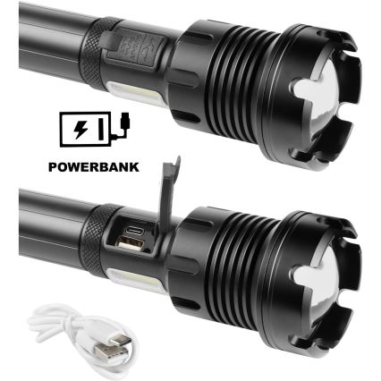 Sencor - LED Akumulatorowa latarka aluminiowa  z funkcją powerbanku LED/10W/4400 mAh 2000 lm IP44