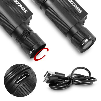 Sencor - LED aluminiowa czołówka ładowalna LED/5W/2600 mAh IP65