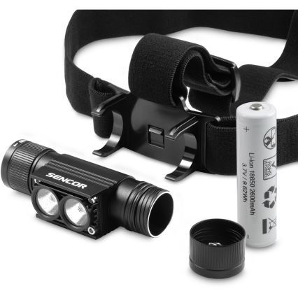 Sencor - LED aluminiowa czołówka ładowalna LED/5W/2600 mAh IP65
