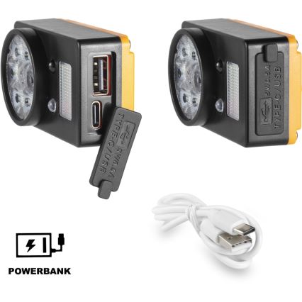 Sencor - LED czołówka ładowalna z funkcją powerbanku LED/5W/1200 mAh IP44