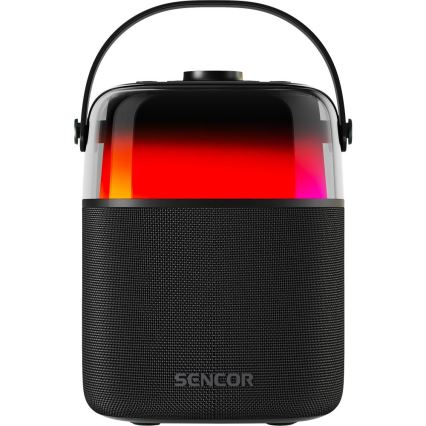 Sencor - LED RGB Głośnik z mikrofonami bezprzewodowymi 35W 8000 mAh IPX5 czarny