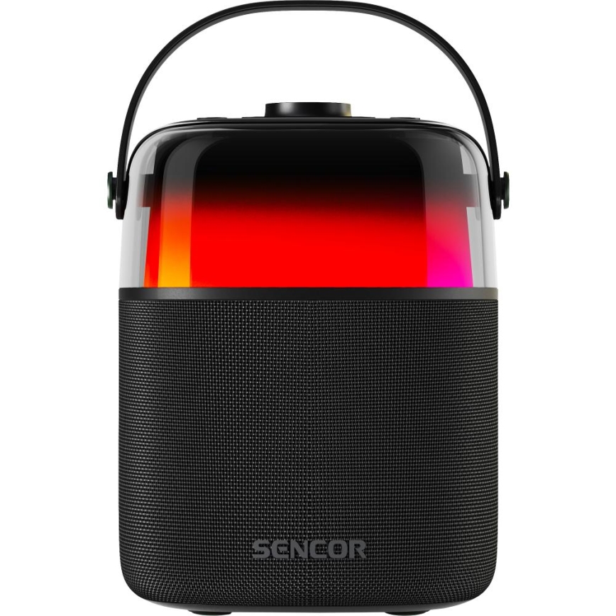 Sencor - LED RGB Głośnik z mikrofonami bezprzewodowymi 35W 8000 mAh IPX5 czarny