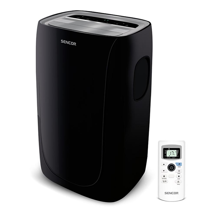 Sencor - Mobilna klimatyzacja z wyświetlaczem LED 3w1 1000W/230V 9000 BTU czarna + pilot